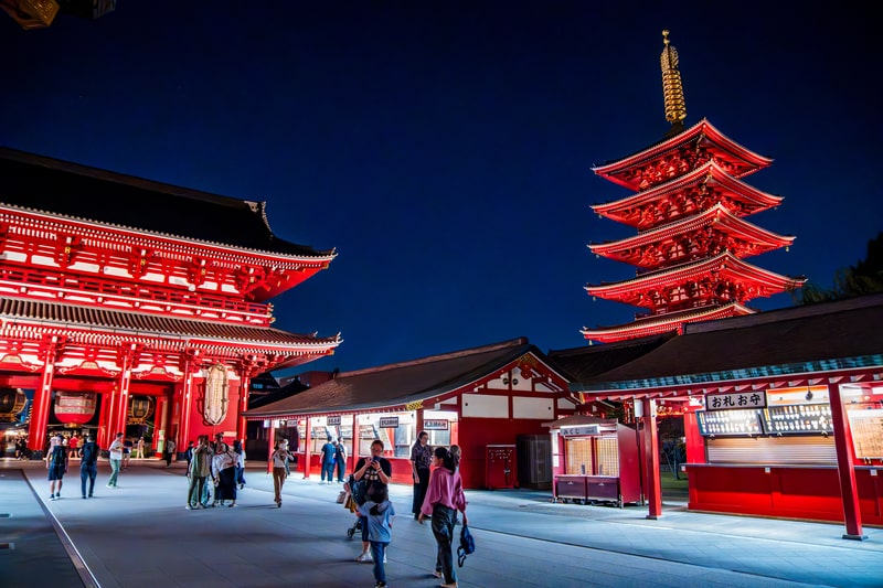 Senso-ji Temple is a must-visit cultural site for Budget travel to Japan for students, offering history and tradition at no cost.